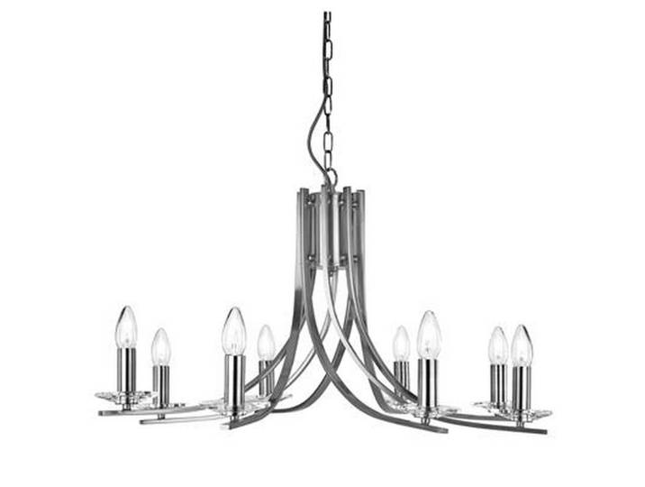 Kronleuchter Ascona, Silberfarben, Metall, Glas, 145 cm, Europäischer Sicherheitsstandard, höhenverstellbar, Lampen & Leuchten, Innenbeleuchtung, Hängeleuchten, Kronleuchter