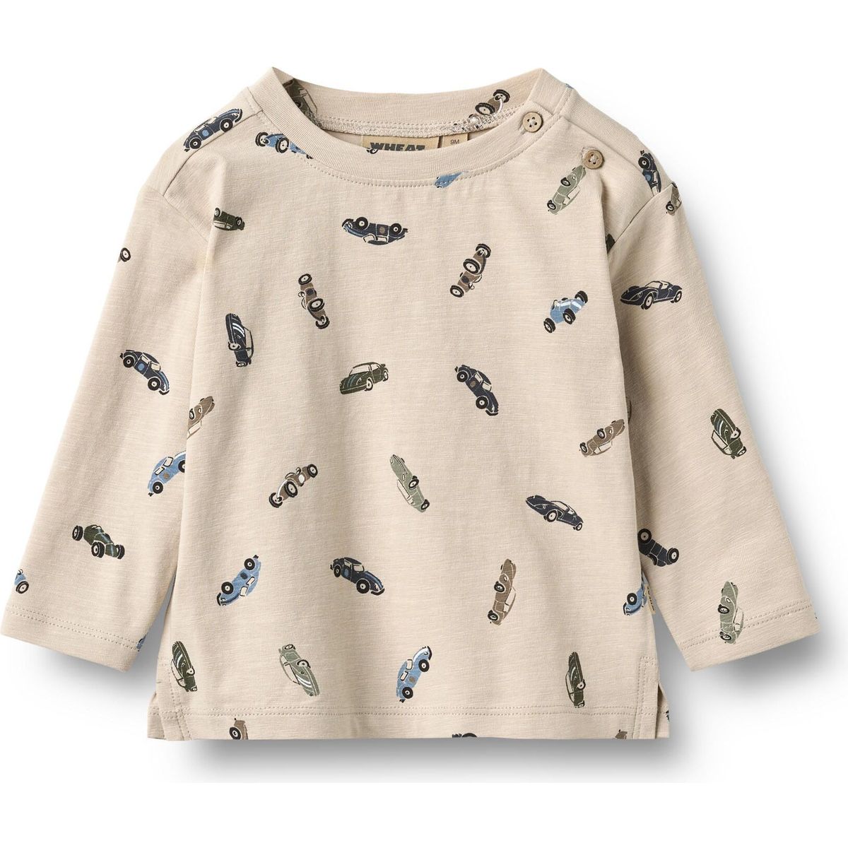 Wheat T-shirt Long Sleeve Ebbe cars (9214) 80 6224-159-GOTS-9214-80/12m
