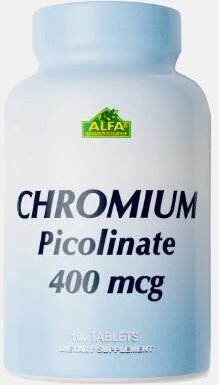 ALFA VITAMINS PICOLINATO DE CROMIO 400mcg 100 COMPRIMIDOS