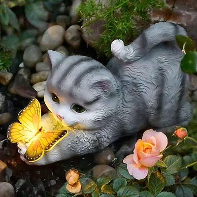 Solar süße Simulation Katze Gartenlicht, Outdoor wasserdicht Harz Handwerk, kreative Tier Haus Terrassendekoration