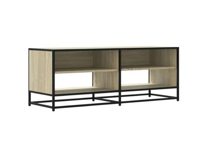 KUPTYERFG TV-Schrank Sonoma-Eiche 120,5x40x46 cm Lowboard Metall Industrielles Lowboard mit Metallgestell und viel Stauraum fuer Wohnzimmer und Schlafzimmer im Sonoma-Eiche Design.