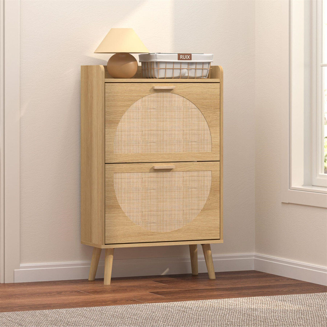 Corrigan Studio 10 Pair Shoe Storage Cabinet Brown 10