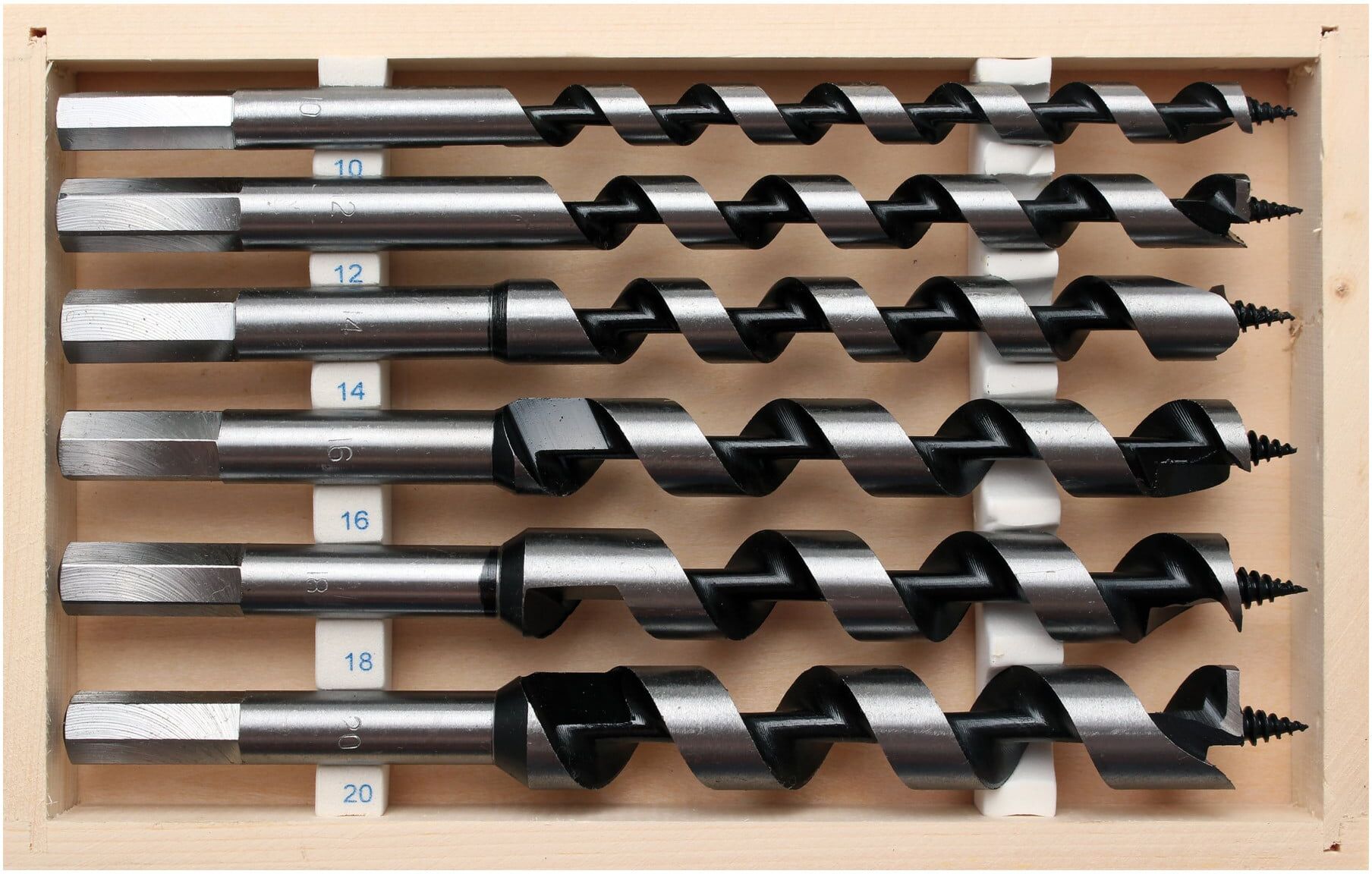BGS technic Schlangenbohrer-Satz 200 mm, 6-tlg. aus Stahl mit Schlangenbohrern für Holz, 2894)