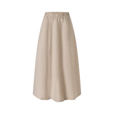 Maxirock MAERZ MUENCHEN "Maerz Muenchen 191600 Rock Damen Bekleidung", Damen, Gr. 42, beige, 100% Leinen, Röcke Maxirock