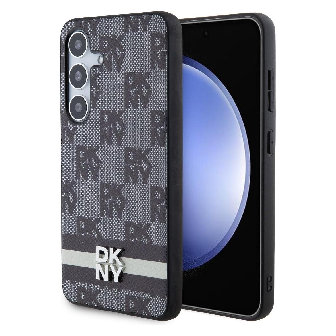 DKNY DKHCSPCPTSSK S921 czarny/black hardcase Leather Checkered Mono Pattern & Printed Stripes (Samsung Galaxy S24) (1714462325)