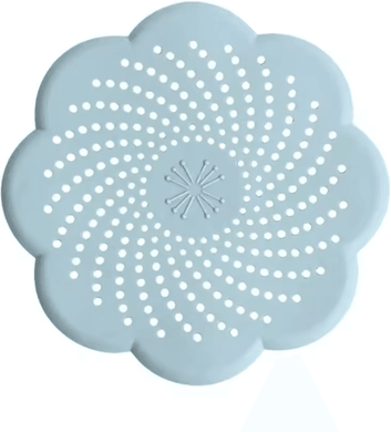 Inspire Essentials Flower Silicone Drain Cover Hair Catcher Sink Strainer blue 1pc