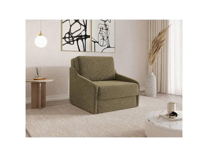 Mid.you Schlafsessel FLY 80, Dunkelgrün, Kunststoff, 96x86x115 cm, Stoffauswahl, Wohnzimmer, Sofas & Couches, Schlafsofas, Schlafsofas mit Bettkasten
