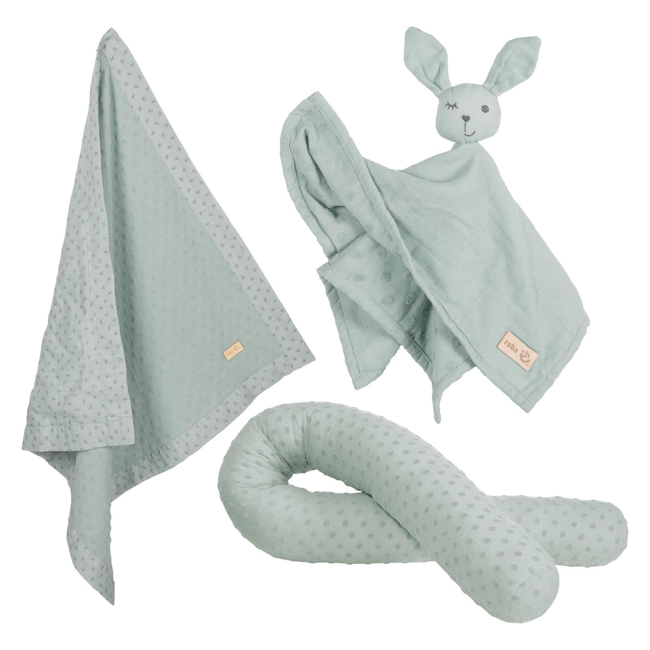 Roba Geschenkset Baby Kuscheln und Spielen Lil Planet frosty green (40 x 40 cm) (240S03T3)