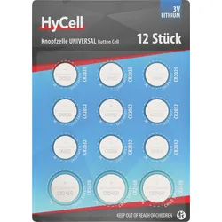 ANS 1516-0233 - Lithium-Knopfzelle, CR2450, CR2032, CR2025, 12er Blister