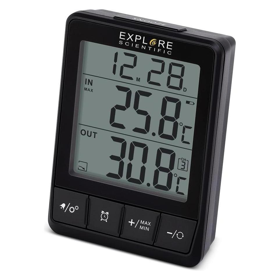 Explore Scientific Oregon Scientific OXS082 Thermometer Elektronisches Raumthermometer Indoor Schwarz (OXS082)