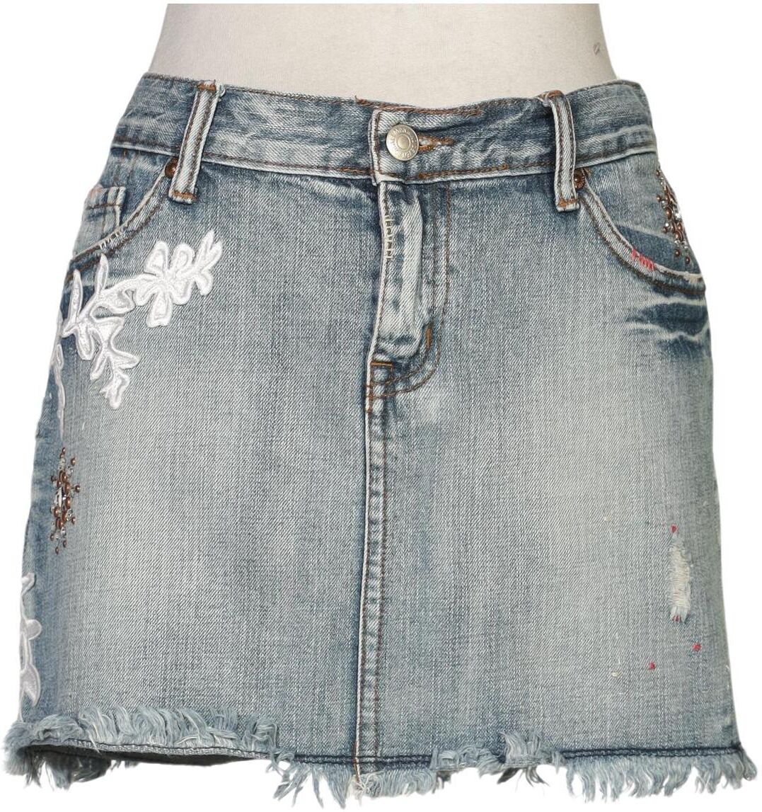7 for all mankind Damen Rock, Hellblau, Gr. W28, Baumwolle - Second Hand