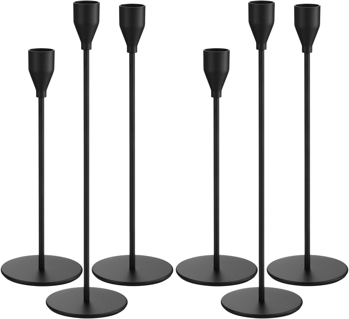 Solidchoice - 6-delige Metaal Kaarsenhouder Set voor Taper Kaarsen