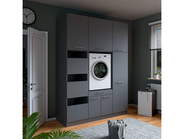 Set de buanderie Q 168cm Gris/Anthracite