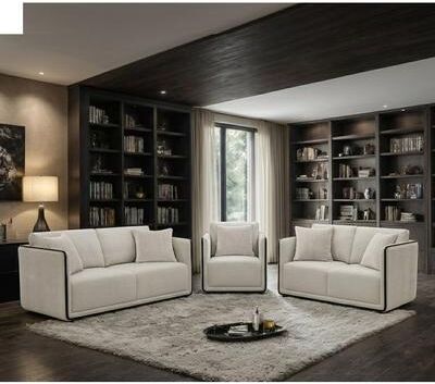 Esofastore Taupe Finish Contemporary Living Room Furniture Sofa Set