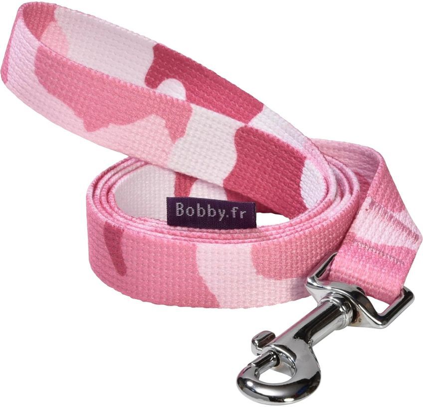 CROCI Guinzaglio Camouflage per Cani Bobby Rosa 100X2.5CM