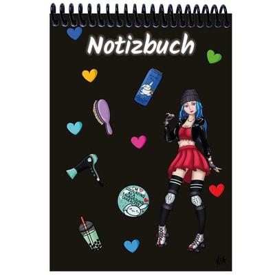 A 4 Notizblock Manga Enora, schwarz, blanko