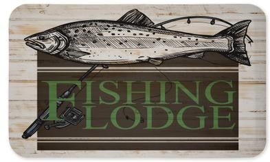 "Stupell Rustic Fishing Lodge Printed Anti-Fatigue Floor Mat, design by Kim Allen, 30""x18"""