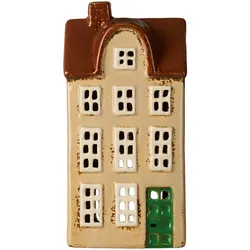 IB Laursen Nyhavn Keramik Teelichthaus – Grüne Tür, 10 x 7 x 20 cm