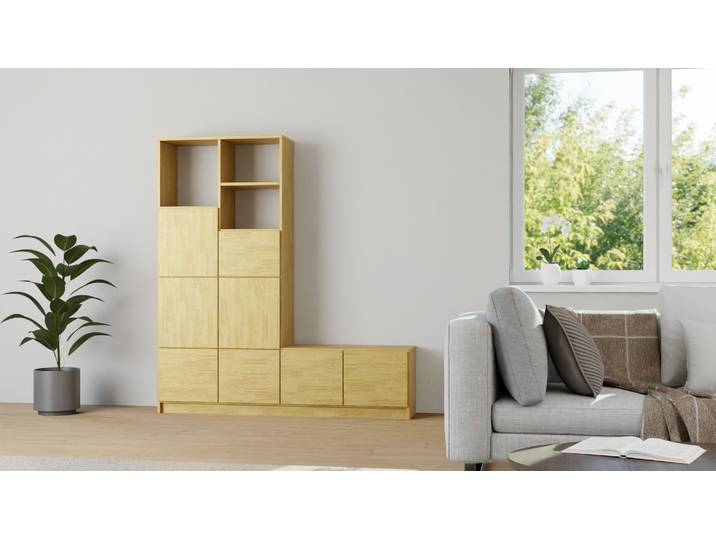 Modernes Regalsystem Eiche Natur geölt