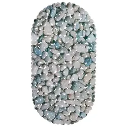 relaxdays Badewannenmatte Steinoptik oval 36x68 cm beige