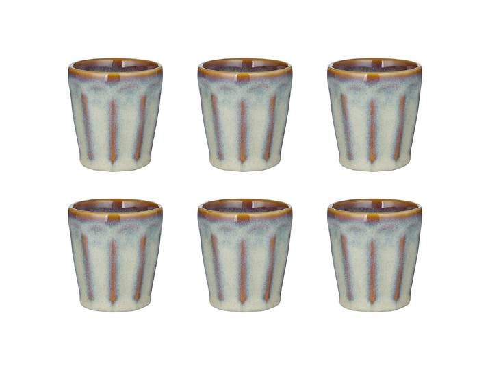 Tasses à expresso BERGAMO -lot de 6 Ø 6cm Gris/Taupe