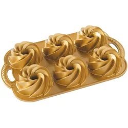 3x Nordic Ware Heritage Bundtlette, Backform, Silber