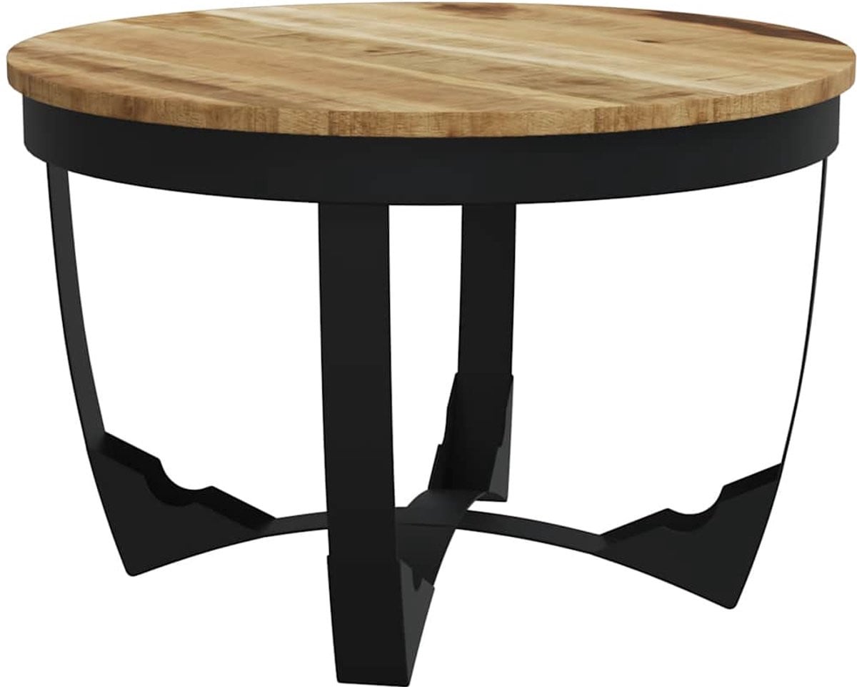 vidaXL Salontafel van massief ruw mangohout B/D: 60 x 40 cm