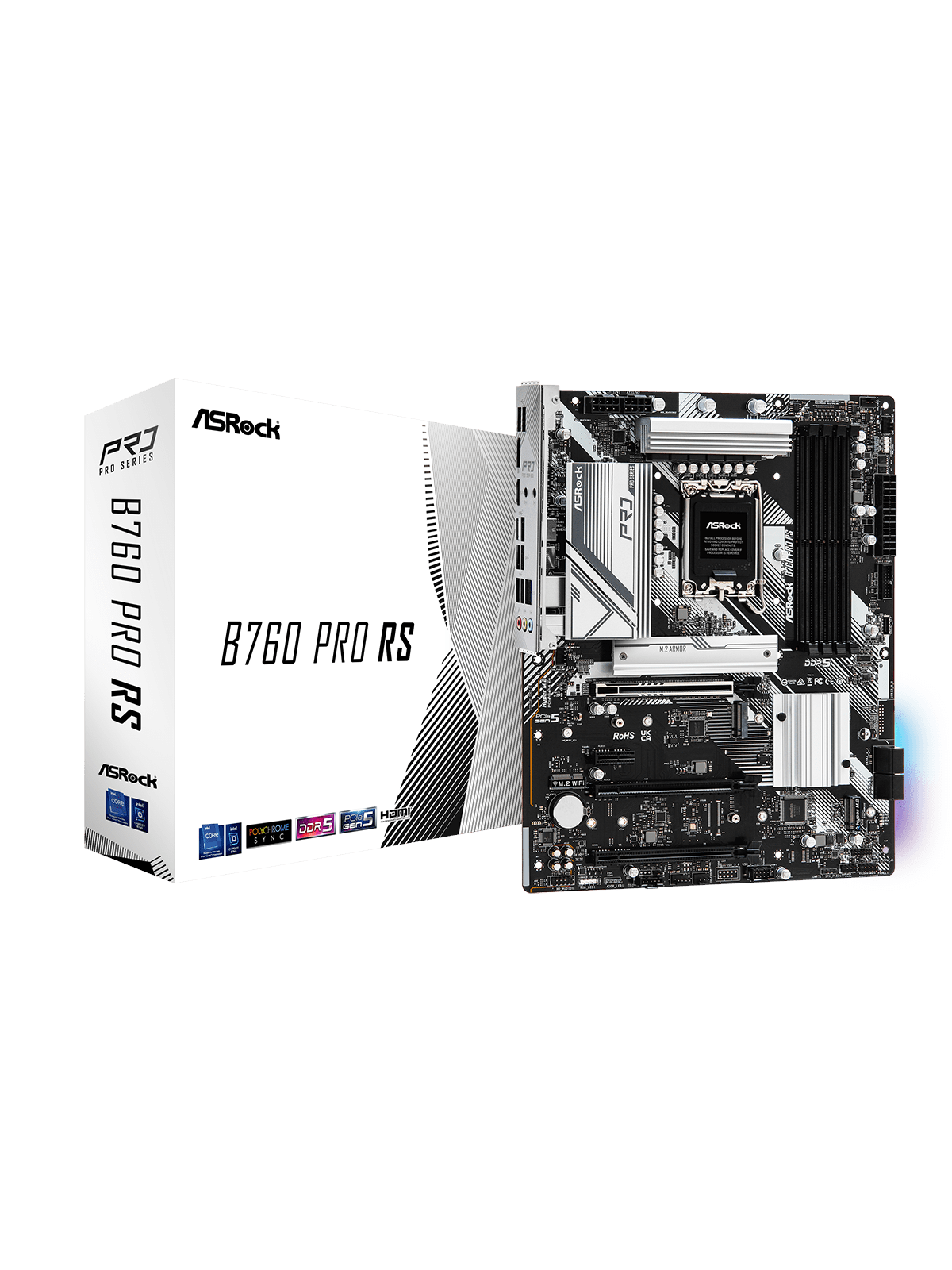 ASRock B760 PRO RS Mainboard - Intel B760 - Intel LGA1700 - DDR5 RAM - ATX