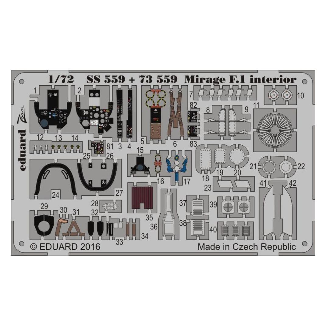 Eduard Mirage F.1 interior for Special Hobby (SS559)