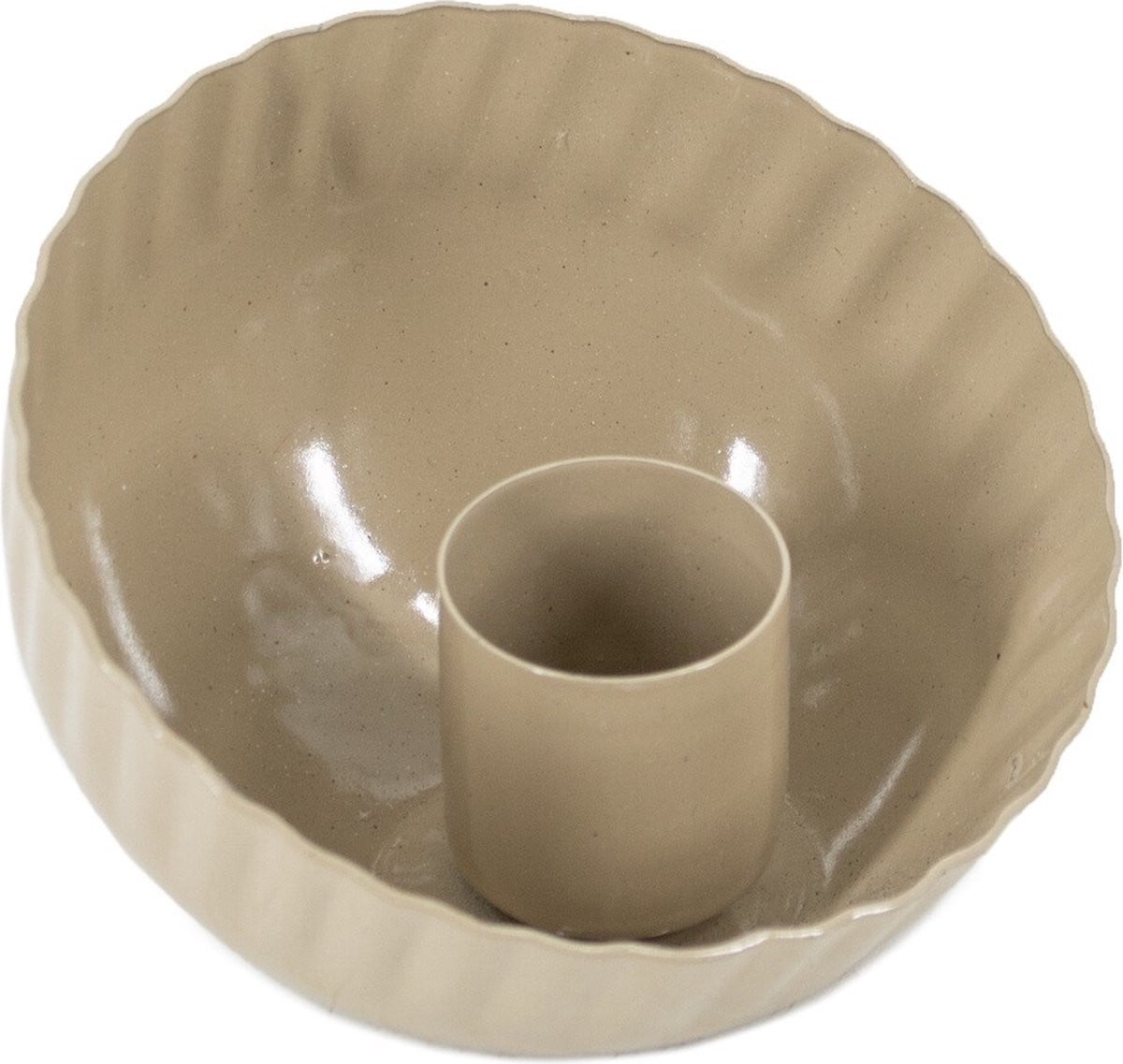Kaarsenstandaard bowl beige voor stompkaarsen