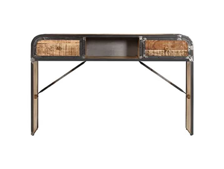 KGHFDVB Sideboard Massivholz Mango 120x30x75 cm 2 Schubladen, 1 Fach, Antik-Stil, Vintage Charme, Flurschrank, Beistellschrank