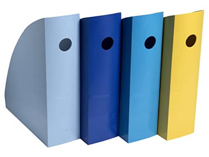Exacompta Set de 4 Porte revues Mag Cube BeeBlue 4 couleurs