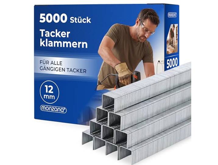 Deuba Perslucht Nietjes 5000 stuks 12mm Nieten Gegalvaniseerd 50x100 Nieten U-type Nietjesmachine Staal Binnen Buiten Klussen