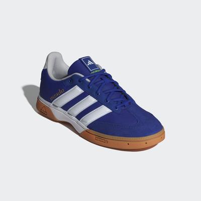 Hallenschuh ADIDAS PERFORMANCE "SPEZIALIST INDOOR", Herren, Gr. 45, bunt (lucid blau, ftwr weiß, lucid lemon), Synthetik, Textil, Schuhe Hallenschuh, geeignet für jeden Hallensport