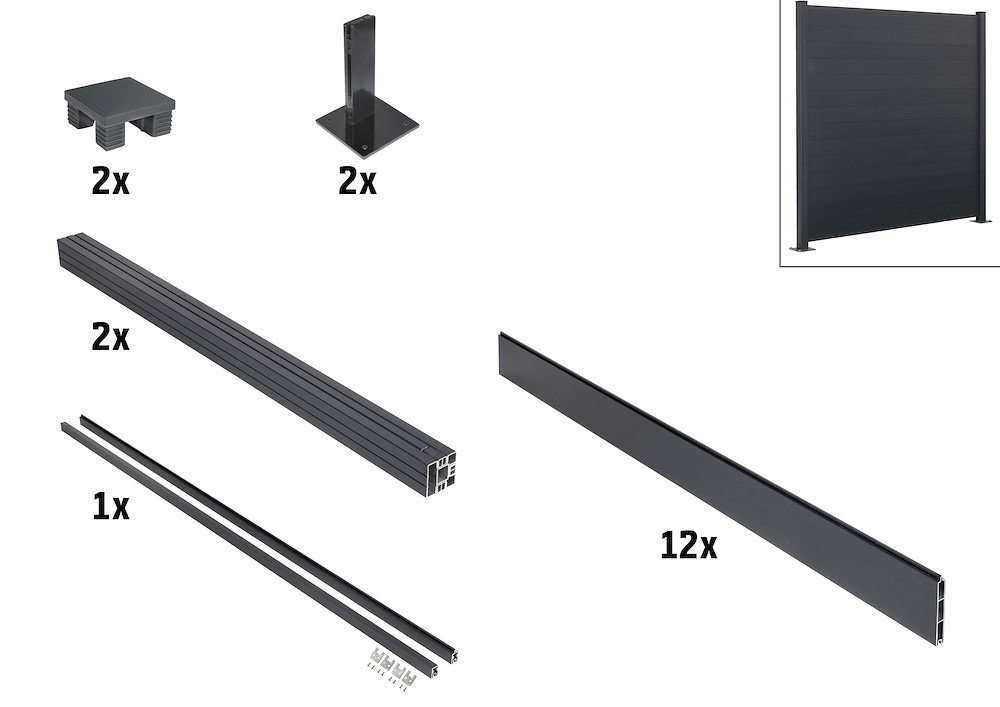 JUNGELMAR Steckzaun-Set Aluminium L: 180 cm H: 180 cm 16965306