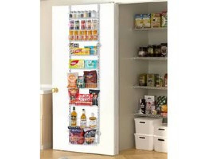 VEVOR Vorratsschrank Speisekammer-Organizer Aufbewahrung über der Tür, 9-stufige Gewürzregale zum Aufhängen aus Stahl, verstellbare Lagerregale für die Wand, für Zuhause Küche Badezimmer, Weiß