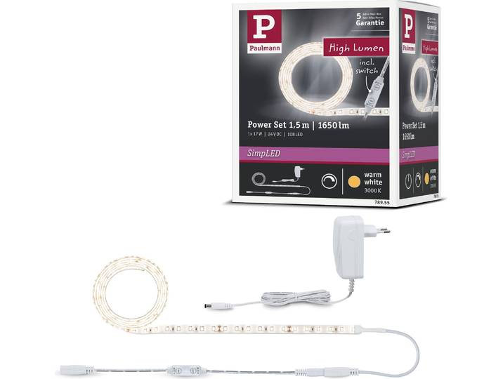 Paulmann SimpLED Power LED Strip blanc chaud set complet
