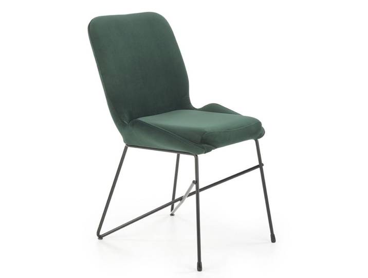 Chaise design en velours de polyester vert