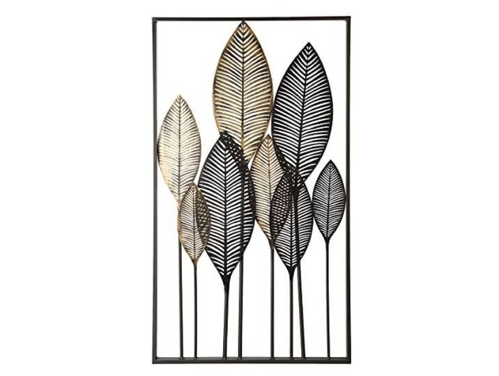 Casablanca - wanddecoratie - afbeelding xl - van metaal met champagne-bruine bladeren - 95 x 53 cm