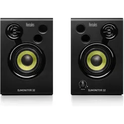 Hercules DJMonitor 32 + HDP DJ45 – DJ-Lautsprecherset 2x15W + DJ-Kopfhörer – Schwarz (2x 15 W), Monitor Lautsprecher, Schwarz