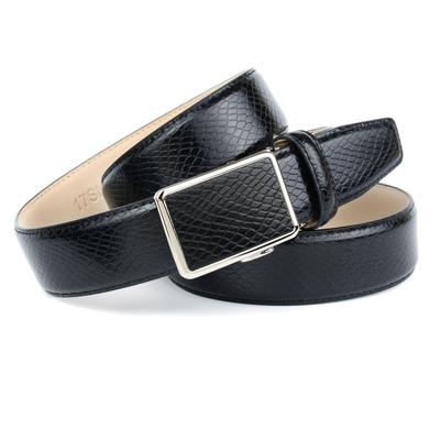 Ledergürtel ANTHONI CROWN, Herren, Gr. 100, schwarz, Leder, Gürtel Ledergürtel, mit Snake-Prägung