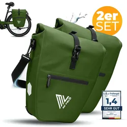 2in1 Fahrradtasche für Gepäckträger „CAPAX“ 25L - Olivgrün - Bestseller,oft gekauft