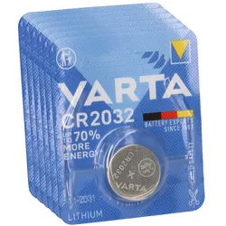 6x VARTA Lithium-Knopfzelle 3V CR 2032 DL 2032 ECR 2032 L14 EA - 2032C Lithium 5004LC
