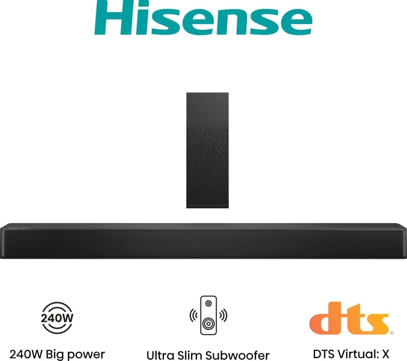 Hisense HS2100 Soundbar 240 W 2.1 Kanäle (Schwarz) 20012730