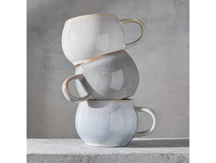 Tasse COTTAGE 4er-Set 10 x 10cm Weiß/Weiß