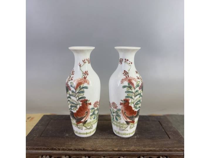 Une paire de Vases Vintage porte-bonheur, petit Vase de Table, centres de Table, bouteille, ornements en porcelaine Antique orientale, ancienne Collection