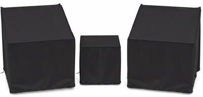 Costway Patio Furniture Covers Waterproof Outdoor Conversation Covers for 3 Pieces Bistro Set-Black