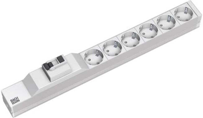 Bachmann Multiprise 19 pouces 6 prises, 1U, 1xFI, alu 333.411 (333.411)