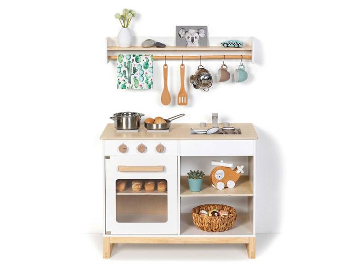 Musterkind Kinderküche Magnolia, Natur, Weiß, Holz, 35.8x62x68.5 cm, EN 71, CE, Spielzeug, Kinderspielzeug, Kinderküchen