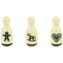 6x Heyda, Stempel, Mini Stempel 1,2cm VE=3 Stück Lebkuchen